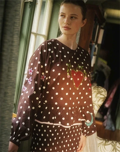 Sibin Linnebjerg - Diana Top - Brown Dot